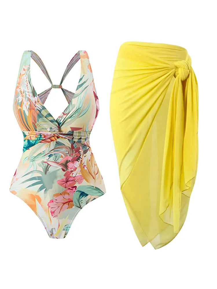 Maillot avec paréo assorti