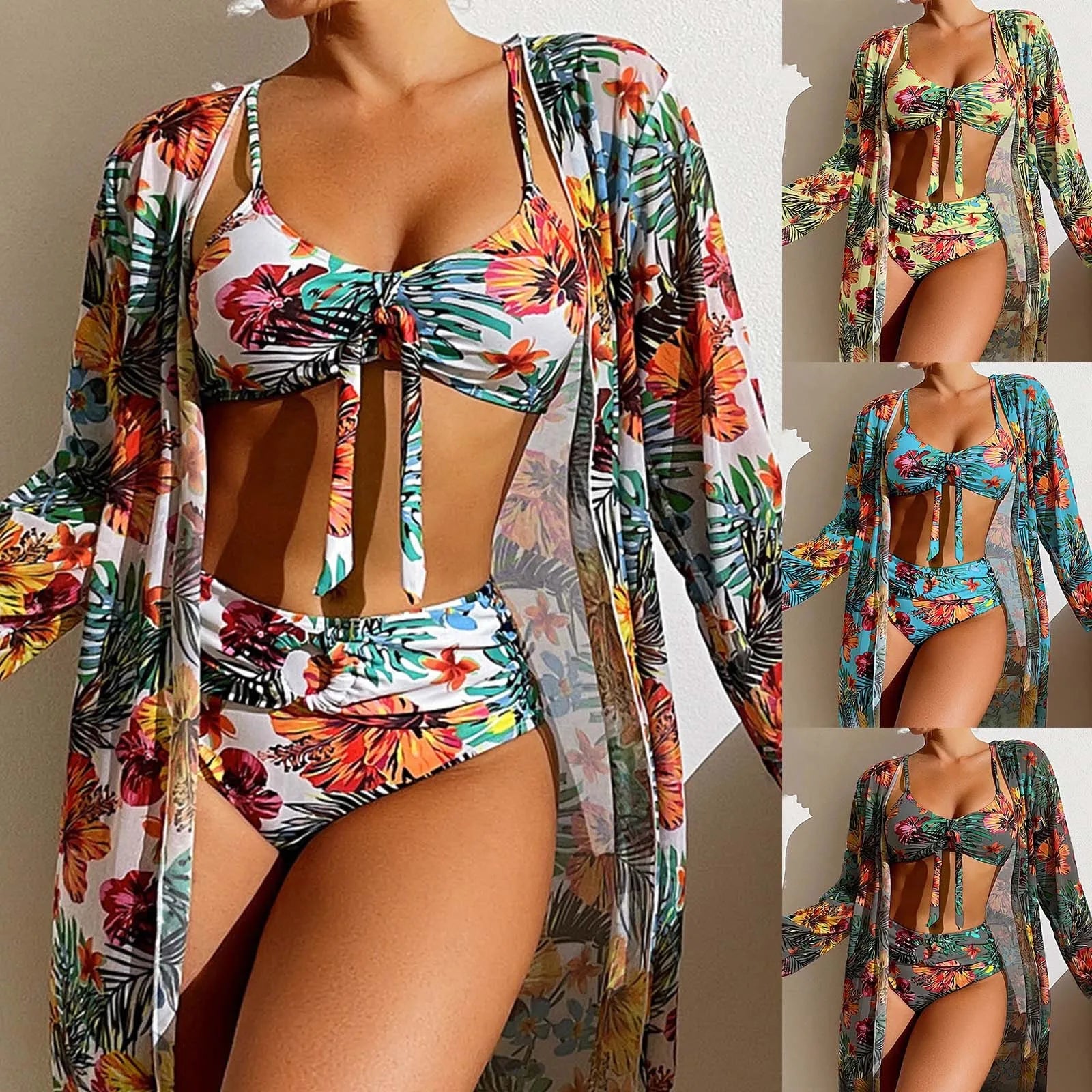 Bikini Taille Haute avec Sortie de Plage