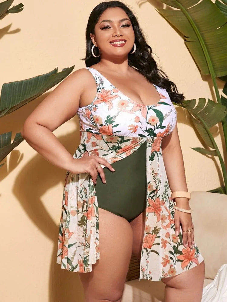 Maillot avec robe de plage polyvalente â Grande taille