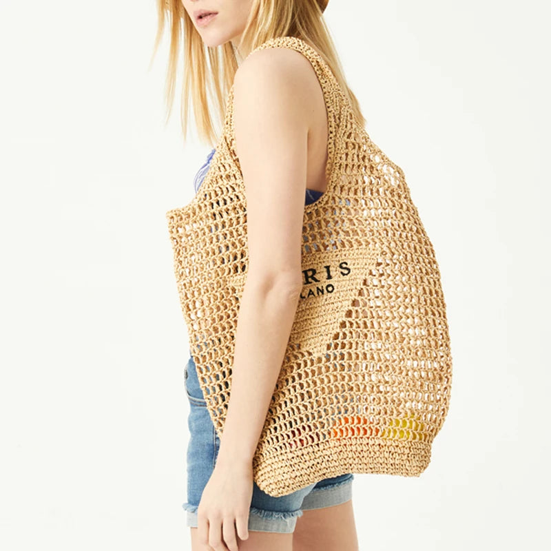 Sac de Plage en Raphia Paris html Copiar Editar