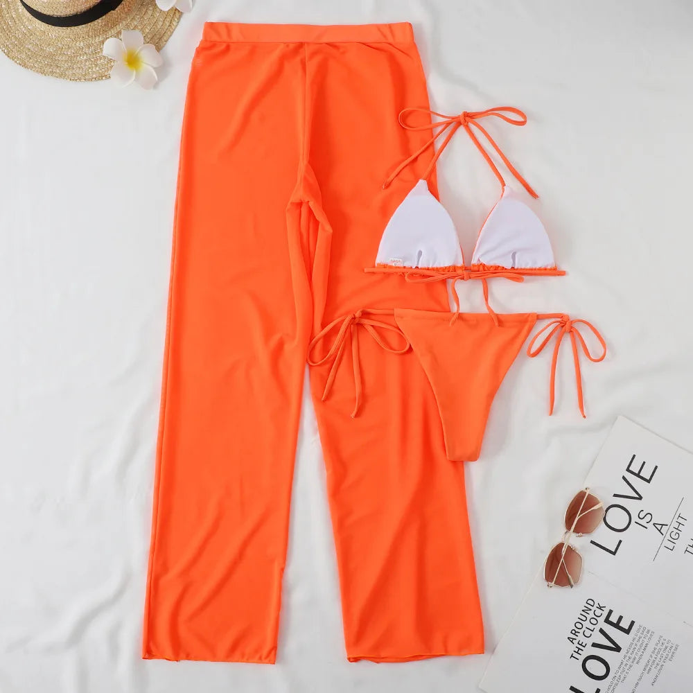 Ensemble Néon avec Haut Triangle et Pantalon Fluide