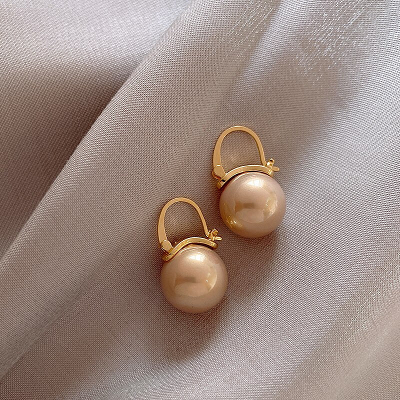 Boucles d'Oreilles Femme Sophistiquées Perle Champagne