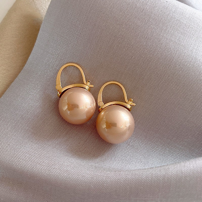 Boucles d'Oreilles Femme Sophistiquées Perle Champagne