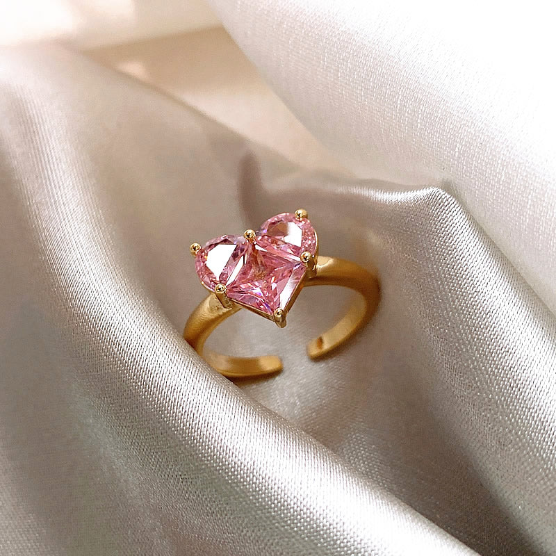 Bague Féminine Cœur Lumineux en Cristal