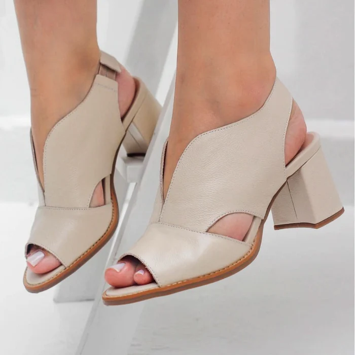 Sandale Femme en Cuir Leather