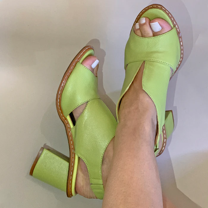 Sandale Femme en Cuir Leather