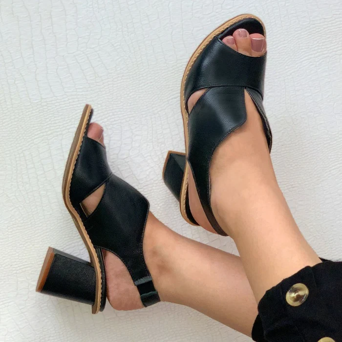 Sandale Femme en Cuir Leather