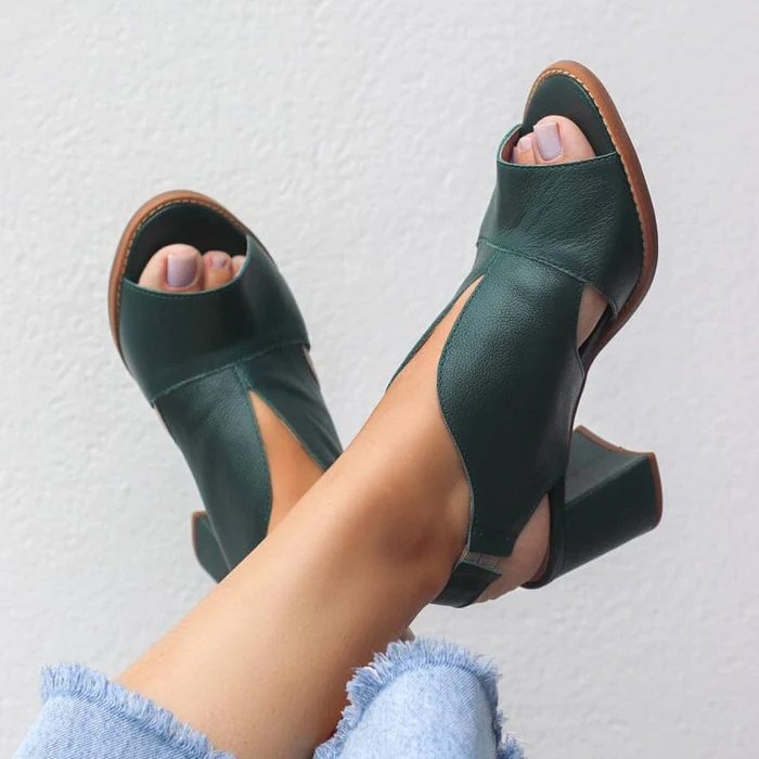 Sandale Femme en Cuir Leather
