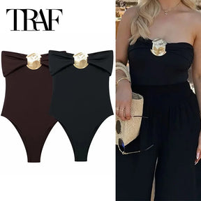 Body Femme Été – Épaules Nues & Boucle Organique