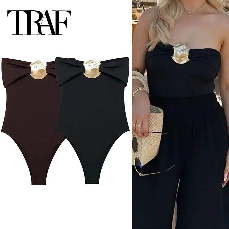 Body Femme Été – Épaules Nues & Boucle Organique